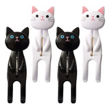 Set X 4 Broches Grandes Diseño Clips Forma De Gatitos 