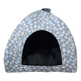 Cama Toca Pet Casinha Cabana Triângulo Cães Gato Almofada M Cor Triangulo Azul