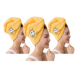 3 Toallas De Rápido Secado Microfibra Cabello Turbante Baño