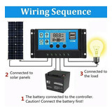 100w Panel Solar Controlador Lcd 12v Cargador De Baterí