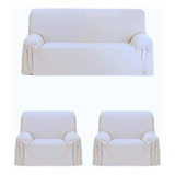 Set Funda De Sillón Tela Tusor 2 De 1 Cuerpo +1 De 3 Cuerpos