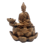 Incensario Cascata Buda Hindu 12 Cm Sakyamuni Flor Lotus