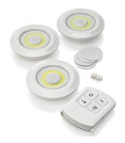 Lampara Luz Led 3 Pzs + Control Remoto Inalambrica Adherible