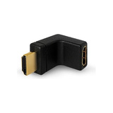 Adaptador Hdmi Hembra A Hdmi Macho Codo 90° Grados V1.4 Oro