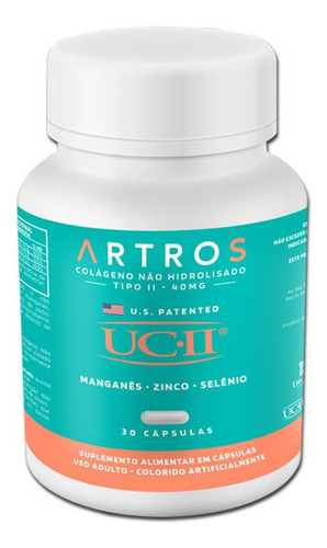 Uc-ii Artros Tipo 2 40mg Colágeno 30 Cápsulas Divina Pharma Sabor Sem Sabor