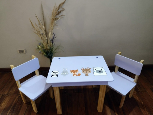 Juego De Mesa Con 2 Sillas De Madera Para Niños/ Infantil