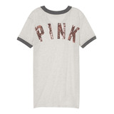 Remera Gris Lentejuelas Oro Rosado Pink S Victoria's Secret