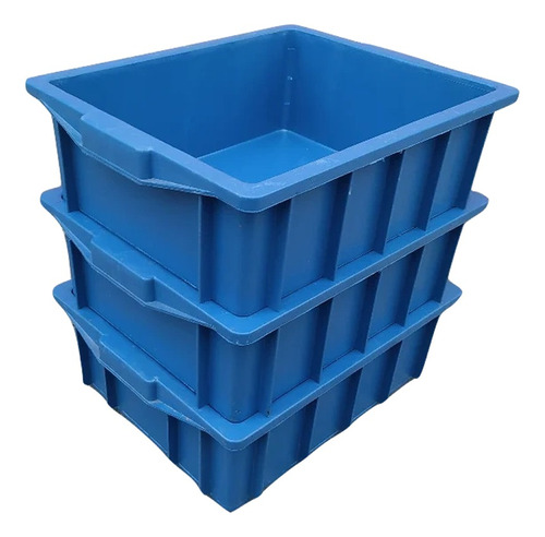 Kit Composteira Simples 3 Caixas 15l Azul+ 3 Tampa Nf-e