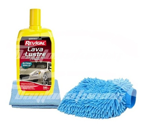 Kit De Lavado 2 En 1 Microfibra Shampoo Con Cera Manopla 