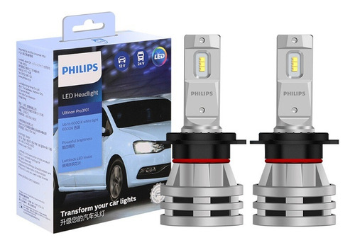 Lámparas De Coche Philips H7 Led Ultinon Pro3101, 6000 K, Co