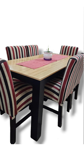 Juego De Comedor Mesa Ext. Combinada + 6 Sillas Lola 