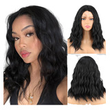 Peruca C/ Semi Lace Wig Organica Ondulada Aspecto Natural