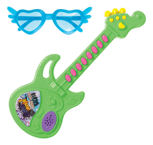 Guitarra Musical E Óculos Brinquedo Mini Guitarrinha Com Som