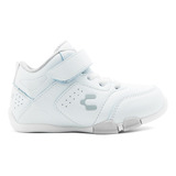 Tenis Bota Charly Infantil Basketball Blanco Resorte/velcro