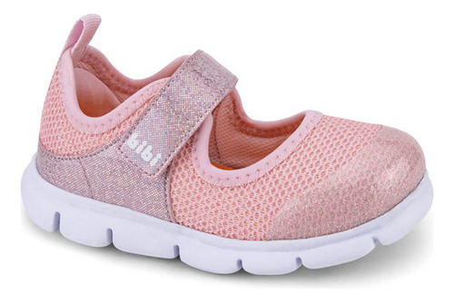 Tênis Infantil Feminino Bibi Energy Baby New Rosa Com Velcro