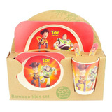 Set Vajilla Bebes Niños Bambu 5 Piezas Plato Con Divisiones