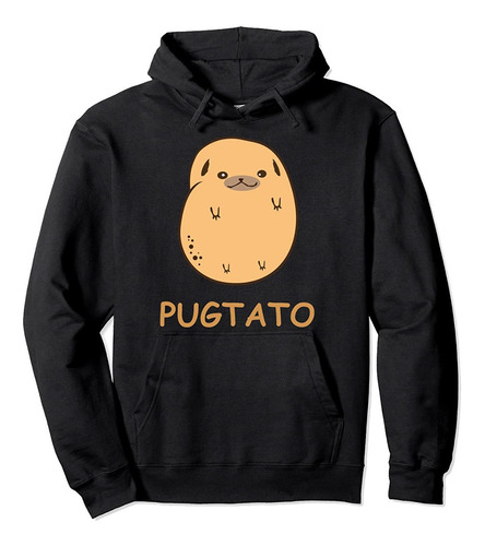 Sudadera Tipo Hoodie Cachorro Tierno Pugtato Pug Hecho Papa 