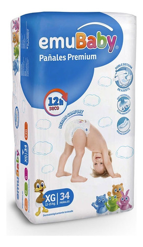 Pañales  Emubaby Premium - Talla Xg - 34 Uds. Tamaño Extra Grande (xg)