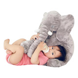 Peluche Almohada De Apego Para Bebe Elefante Gigante Suave 