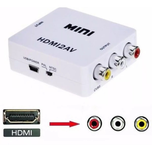 Convertidor Adaptador De Hdmi A Rca Video Version 1080p