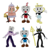 6pcs Cuphead Y Mugman Mecup Y Brocup Figura Modelo Juguete