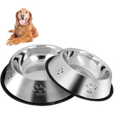 2 Pack Plato Mascota Comederos Para Agua Perros Agua Comida