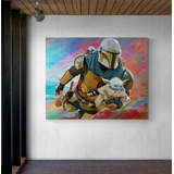 Cuadro En Lienzo Habitacion Star Wars Baby Yoda 001 50x40cm