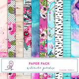 Watercolor Paradise 10 Papeles Para Scrapbooking 30x30cm