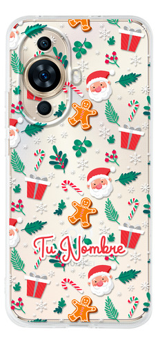 Funda Para Huawei Navidad Santa Claus Con Tu Nombre