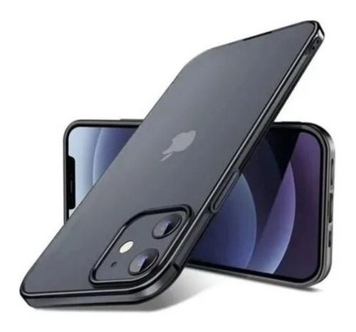 Carcasa iPhone 12 Antigolpe Transparente Negra