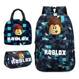 3 Unids/set Mochila Escolar Roblox Lonchera Bolsa For Bolíg