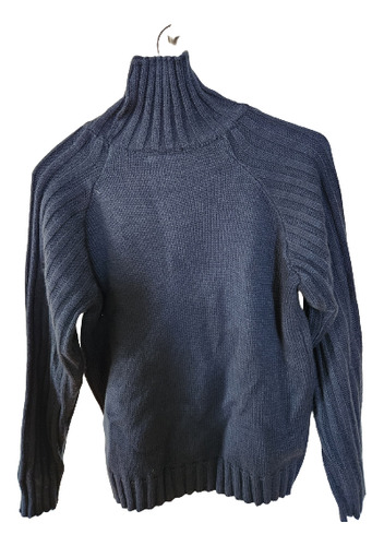 Sweater Poleron Cuello Alto Azul T10 / 12 Niños Unisex 