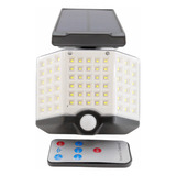 Arandela Solar Articulada  De Parede C/ Sensor 66 Leds 6000k