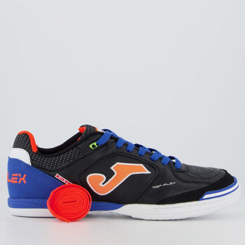 Chuteira Joma Top Flex Futsal Preta E Azul