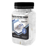 Plug Pass Through Rj45 Cat6 Bote 100 Pz Chapa Oro 30 Micras