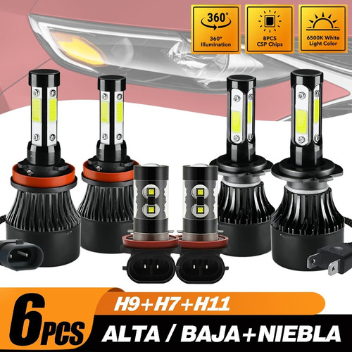 Para Chevrolet Kit Focos Led De 4 Lados Luz Alta/baja/niebla