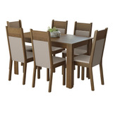 Juego Comedor Mesa Tablero Madera 6 Sillas Bahamas Madesa Mc