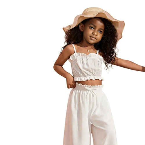 Conjunto De Cami Con Volantes De Verano Para Niñas, Pantalon