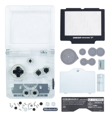 Carcasa Para Game Boy Advance (gba) Sp Transparente (clear)