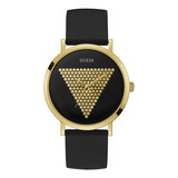 Reloj Guess W1161g1 Para Hombre Acero Inoxidable Color De La Malla Negro Color Del Bisel Dorado Color Del Fondo Negro/dorado
