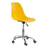 Cadeira Eames Office Com Rodízios Escritório Amarelo