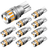 10x T10 Led Side Marker Light Bulbs Amber Canbus Error F Aab