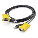 Ikkegol 5 ft 15 pin Usb 2.0 kvm Switch Cable Para Teclado