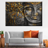 Quadro Buda Dourado Tela Canvas 90x60cm Grande