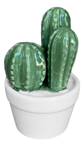 Maceta Cactus Ceramica Verde Decorativo Decoracion Deco