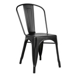 Kitul Home Silla Tolix Comedor Metálica Vintage Industrial Estructura De La Silla Negro Mate Asiento Negro Mate