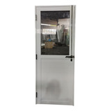 Puerta Aluminio Blanco 1/2 Vidrio Entero70x200 C/cerradura