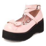 Zapatos Plataforma Lolita Rosa 29 Mexicano