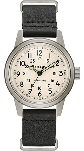 Reloj Militar Hack Para Hombre Con Correa Nato De Cuero Negr