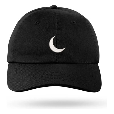 Gorra Bordada Visera Fase De Luna Menguante Basic Moda Negro Unitalla Lisa